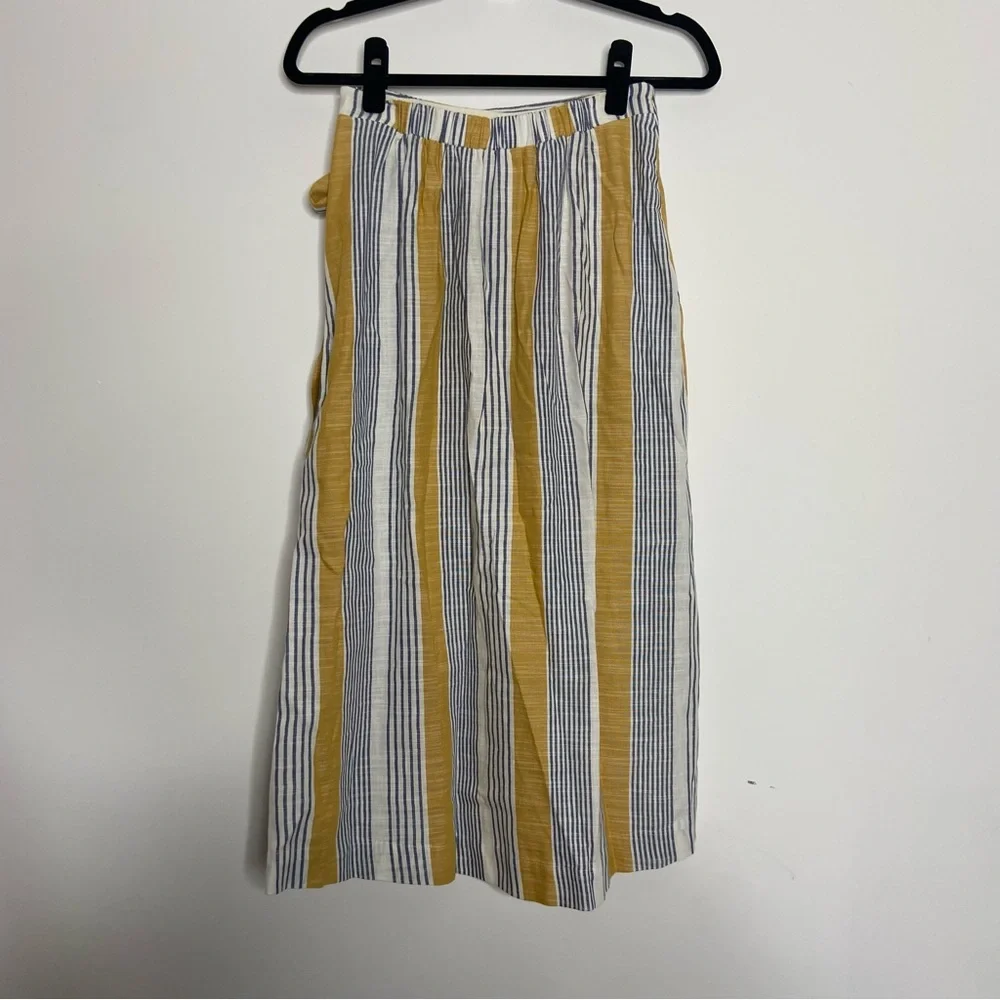 Maeve Anthropologie Skirt Striped Wrap Midi Lagenlook Coastal - Picture 8 of 13